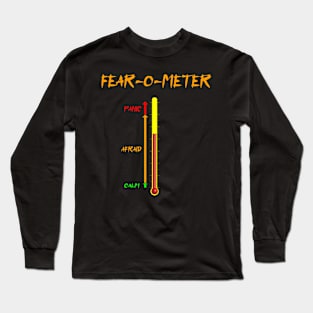 Funny Halloween fear-o-meter - vertical meter with 3 readings Long Sleeve T-Shirt